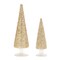 Melrose Set of 2 Gold Glittery Christmas Cone Tree Tabletop Decors 11.5"